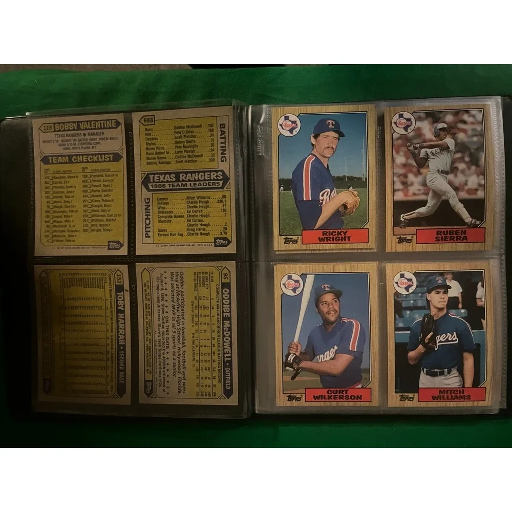 Texas Rangers 1987 Topps Team Set with 40 card collector album.‎